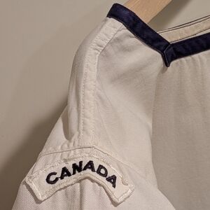 1966 Canadian Military S White and Blue Sailor's Top - SEE SIZE NOTE
